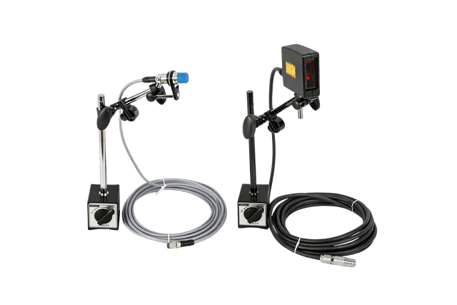 Laser distometer alongside inductive sensor for combined measurements